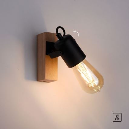 Leuchten Direkt 15631-18 - Nástěnné bodové svítidlo CANOP 1xE27/60W/230V akácie