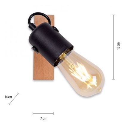 Leuchten Direkt 15631-18 - Nástěnné bodové svítidlo CANOP 1xE27/60W/230V akácie