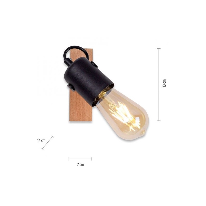 Leuchten Direkt 15631-18 - Nástěnné bodové svítidlo CANOP 1xE27/60W/230V akácie