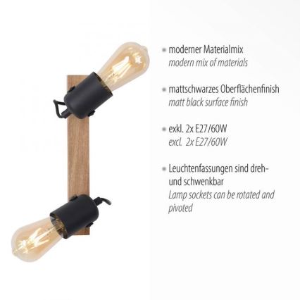 Leuchten Direkt 15632-18 - Bodové svítidlo CANOP 2xE27/60W/230V
