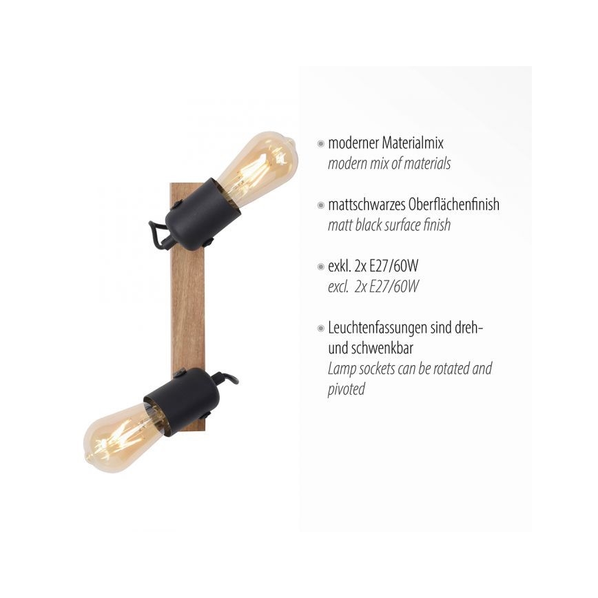 Leuchten Direkt 15632-18 - Bodové svítidlo CANOP 2xE27/60W/230V
