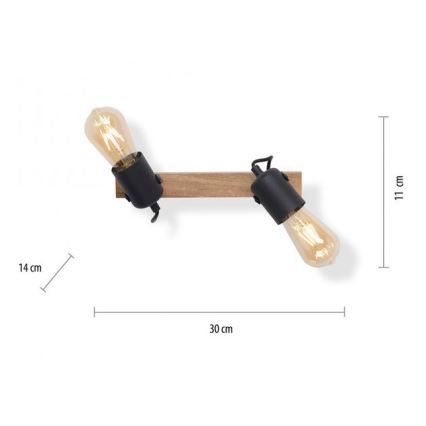 Leuchten Direkt 15632-18 - Bodové svítidlo CANOP 2xE27/60W/230V