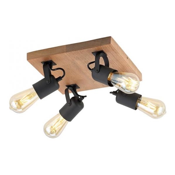 Leuchten Direkt 15634-18 - Bodové svítidlo CANOP 4xE27/60W/230V akácie