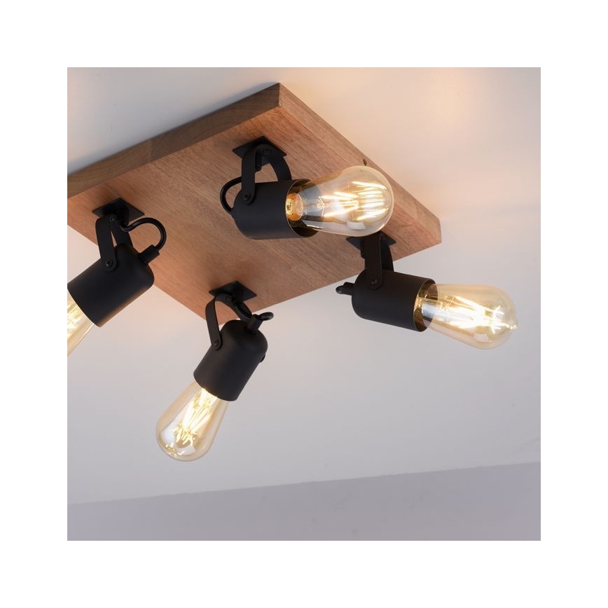 Leuchten Direkt 15634-18 - Bodové svítidlo CANOP 4xE27/60W/230V akácie