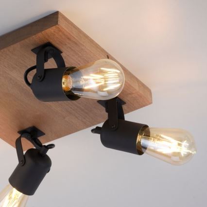 Leuchten Direkt 15634-18 - Bodové svítidlo CANOP 4xE27/60W/230V akácie