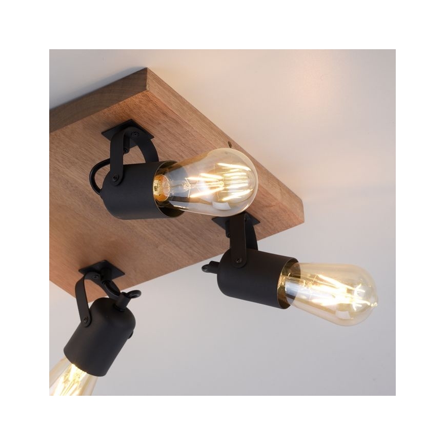 Leuchten Direkt 15634-18 - Bodové svítidlo CANOP 4xE27/60W/230V akácie
