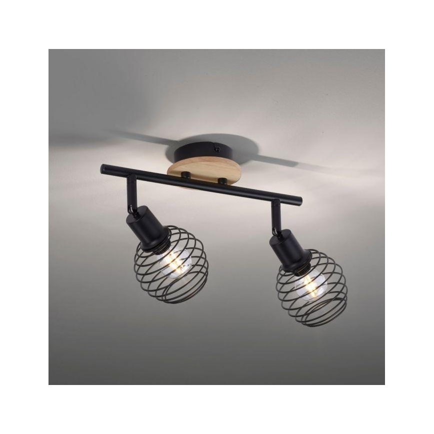 Leuchten Direkt 15922-79 - Bodové svítidlo EUGEN 2xE14/40W/230V dub