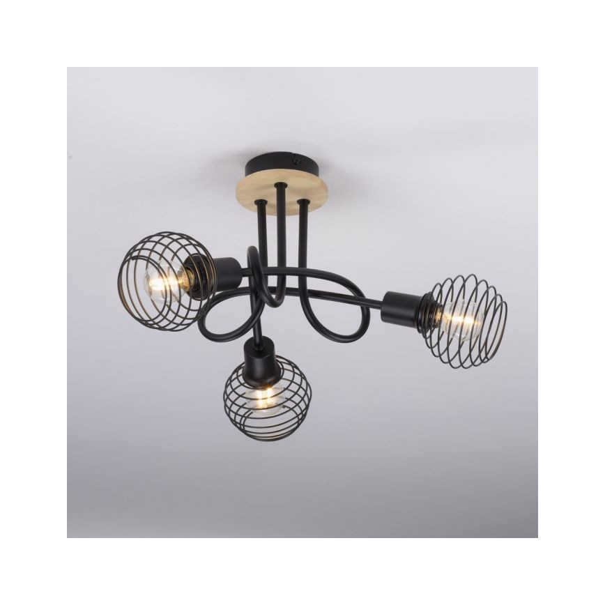 Leuchten Direkt 15923-79 - Přisazený lustr EUGEN 3xE14/40W/230V dub
