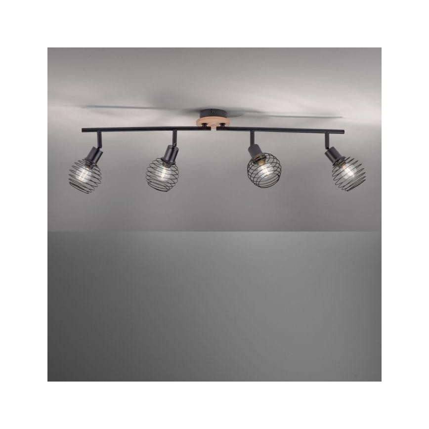 Leuchten Direkt 15924-79 - Bodové svítidlo EUGEN 4xE14/40W/230V dub