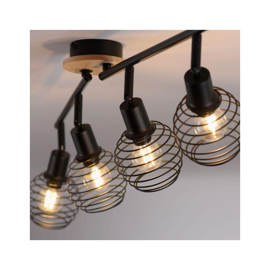 Leuchten Direkt 15924-79 - Bodové svítidlo EUGEN 4xE14/40W/230V dub