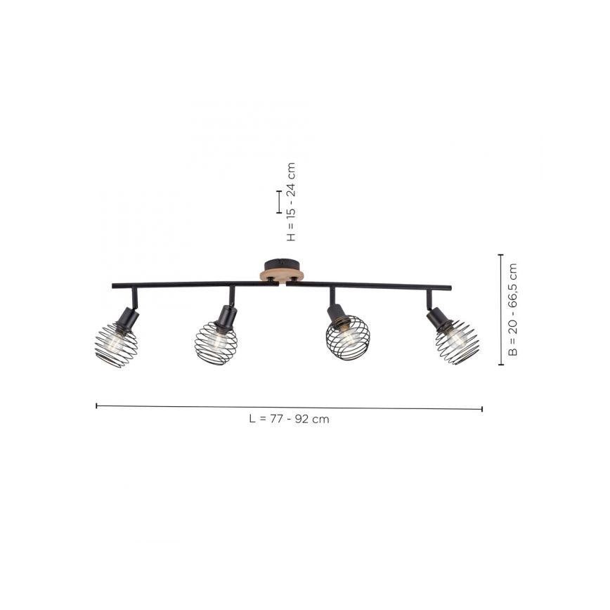 Leuchten Direkt 15924-79 - Bodové svítidlo EUGEN 4xE14/40W/230V dub