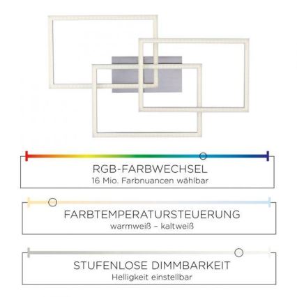 Leuchten Direkt 16431-55 - LED RGB Stmívatelný přisazený lustr MAXI LED/27W/230V + dálkové ovládání