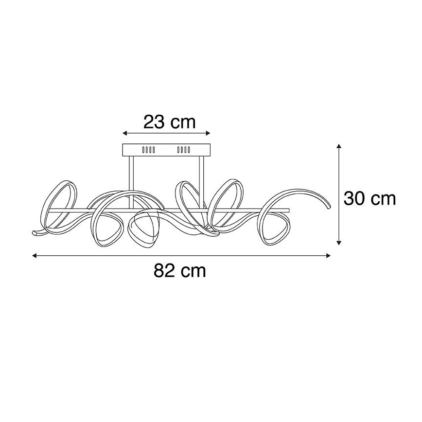 Leuchten Direkt 19032-21 - LED Stmívatelný přisazený lustr CURLS LED/25,8W/230V