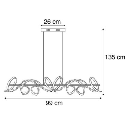 Leuchten Direkt 19033-21 - LED Stmívatelný lustr na lanku CURLS LED/40,8W/230V