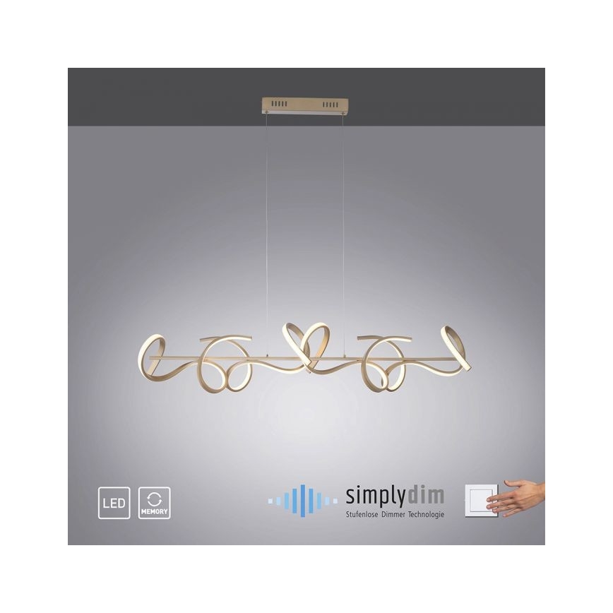 Leuchten Direkt 19033-60 - LED Stmívatelný lustr na lanku CURLS LED/40,8W/230V