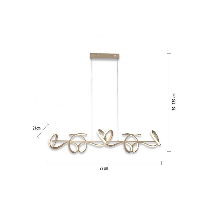 Leuchten Direkt 19033-60 - LED Stmívatelný lustr na lanku CURLS LED/40,8W/230V