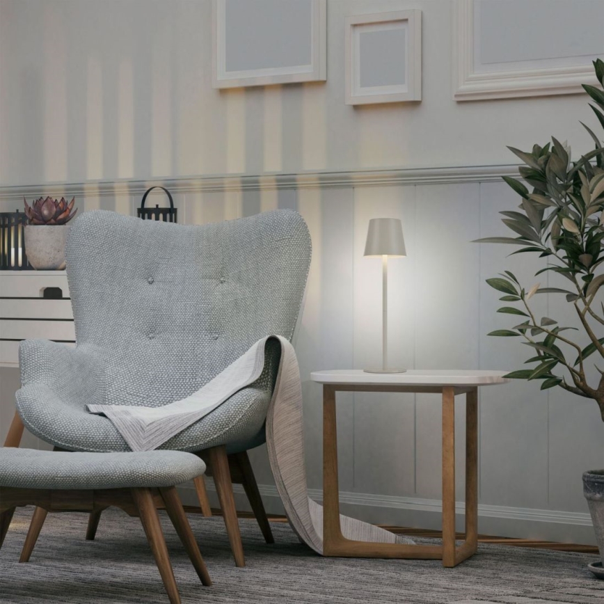 Leuchten Direkt 19250-40 - LED Venkovní stmívatelná nabíjecí stolní lampa EURIA LED/3W/5V 2600 mAh IP54 šedá