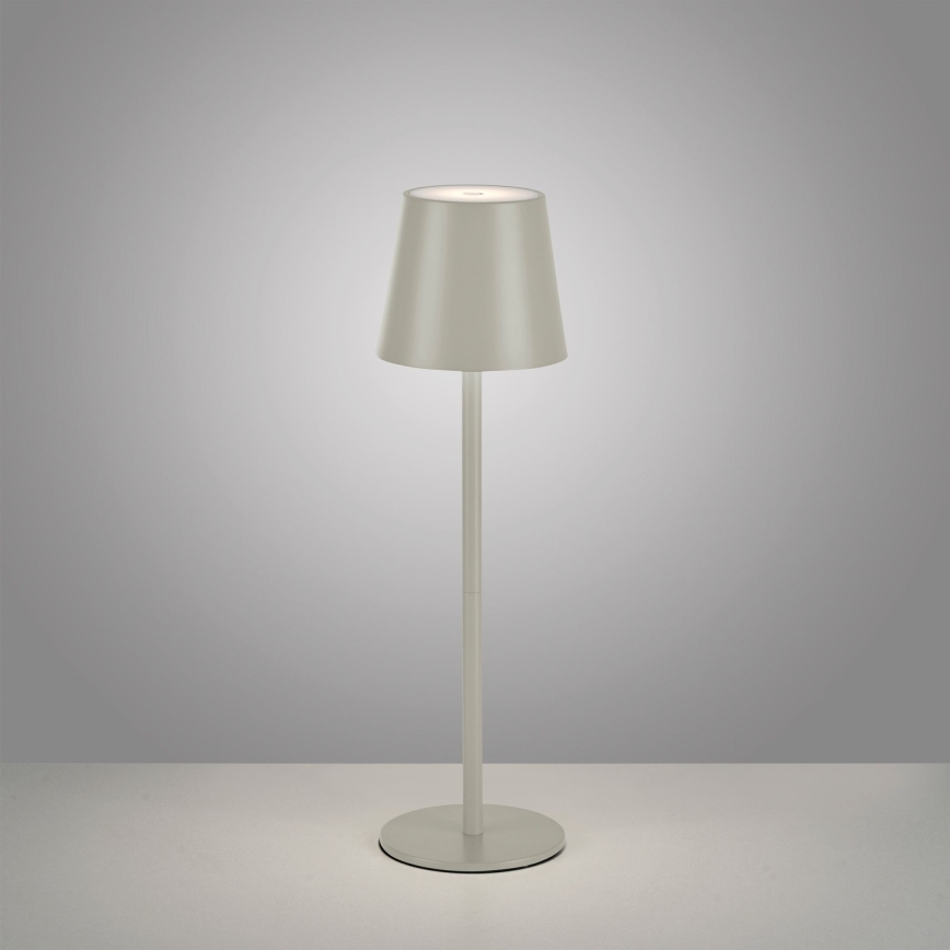 Leuchten Direkt 19250-40 - LED Venkovní stmívatelná nabíjecí stolní lampa EURIA LED/3W/5V 2600 mAh IP54 šedá