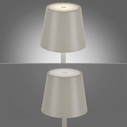 Leuchten Direkt 19250-40 - LED Venkovní stmívatelná nabíjecí stolní lampa EURIA LED/3W/5V 2600 mAh IP54 šedá