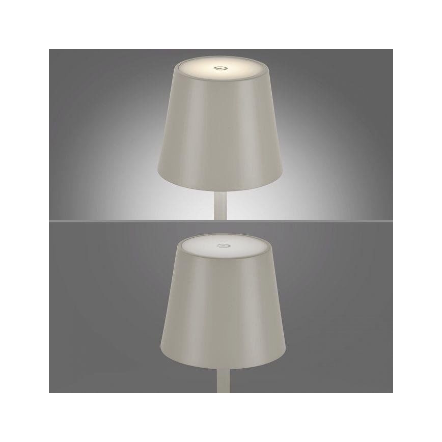 Leuchten Direkt 19250-40 - LED Venkovní stmívatelná nabíjecí stolní lampa EURIA LED/3W/5V 2600 mAh IP54 šedá