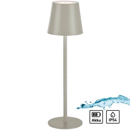 Leuchten Direkt 19250-40 - LED Venkovní stmívatelná nabíjecí stolní lampa EURIA LED/3W/5V 2600 mAh IP54 šedá