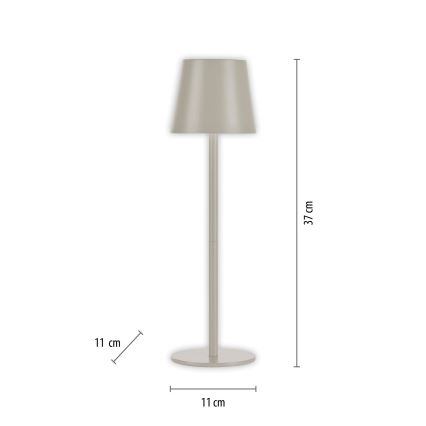 Leuchten Direkt 19250-40 - LED Venkovní stmívatelná nabíjecí stolní lampa EURIA LED/3W/5V 2600 mAh IP54 šedá