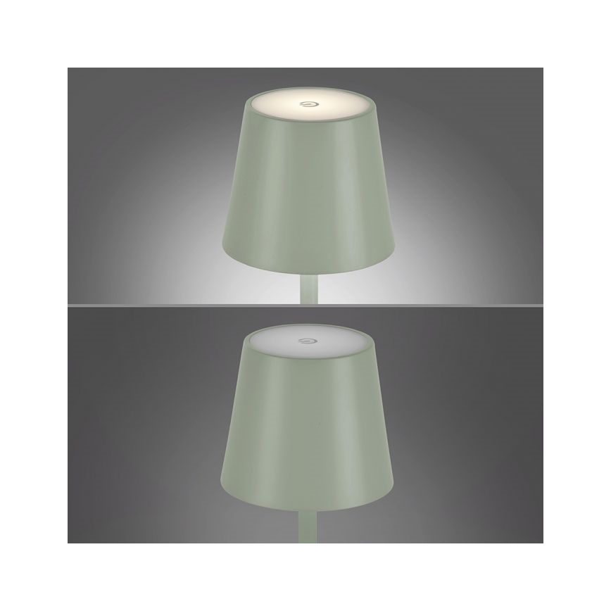 Leuchten Direkt 19250-43 - LED Venkovní stmívatelná nabíjecí stolní lampa EURIA LED/3W/5V IP54 zelená