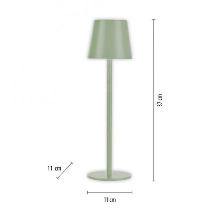 Leuchten Direkt 19250-43 - LED Venkovní stmívatelná nabíjecí stolní lampa EURIA LED/3W/5V IP54 zelená