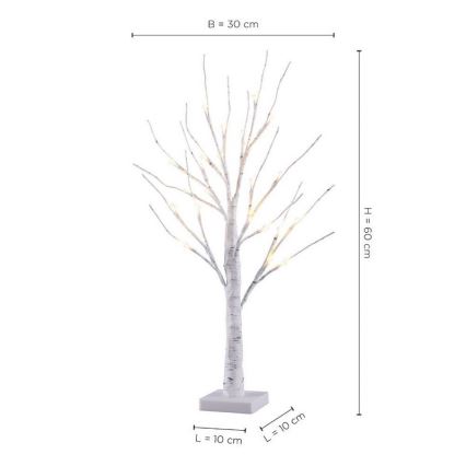 Leuchten Direkt 86140-16 - LED Dekorační lampa BIRCH LED/1,44W/3xAA 60 cm