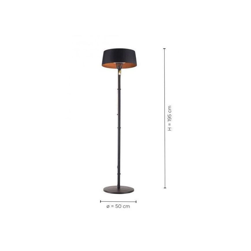Leuchten Direkt 99507-18 - Venkovní topné těleso GLOW 1500W/230V 1,95 m IP44 černá