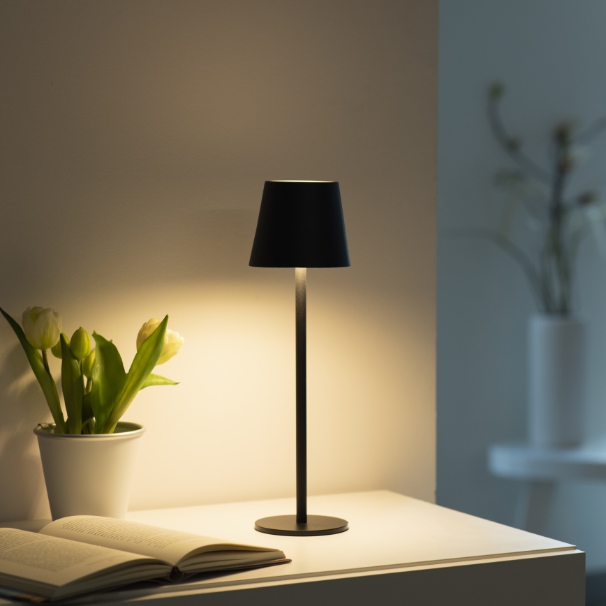 Leuchten Direkt 19250-18 - LED Venkovní stmívatelná nabíjecí stolní lampa EURIA LED/3W/5V 2600 mAh IP54 černá