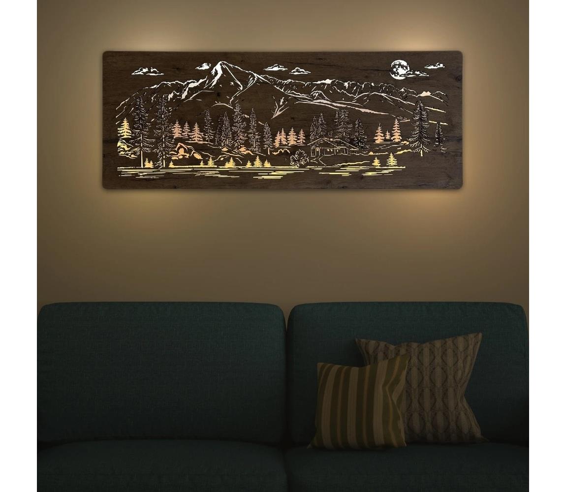 Li-Go 23524/DUB2 - LED Stmívatelná nástěnná dekorace LED/24W/230V 130x50 cm dub 23524/DUB2