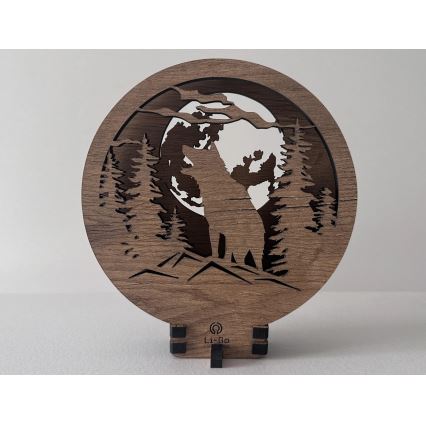 Li-Go 23574/DUB2 - LED Stmívatelná stolní dekorace LED/12W/230V 20x22 cm dub