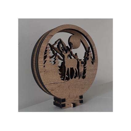 Li-Go 23592/DUB2 - LED Stmívatelná stolní dekorace LED/12W/230V 20x22 cm dub/jelen