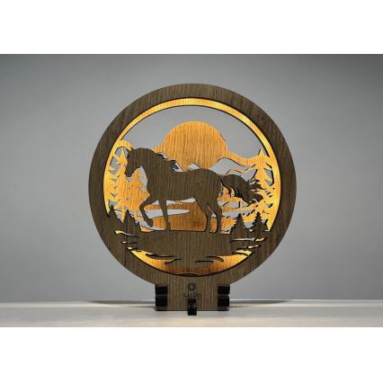 Li-Go 23598/DUB2 - LED Stmívatelná stolní dekorace LED/12W/230V 20x22 cm dub