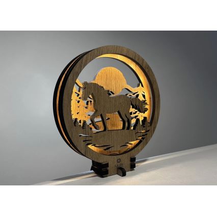 Li-Go 23598/DUB2 - LED Stmívatelná stolní dekorace LED/12W/230V 20x22 cm dub