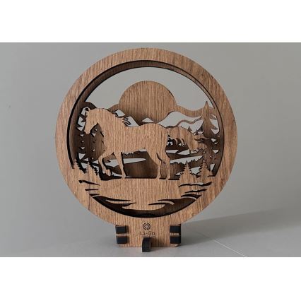 Li-Go 23598/DUB2 - LED Stmívatelná stolní dekorace LED/12W/230V 20x22 cm dub