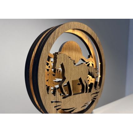 Li-Go 23598/DUB2 - LED Stmívatelná stolní dekorace LED/12W/230V 20x22 cm dub