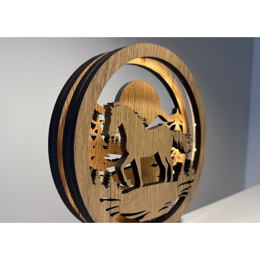 Li-Go 23598/DUB2 - LED Stmívatelná stolní dekorace LED/12W/230V 20x22 cm dub