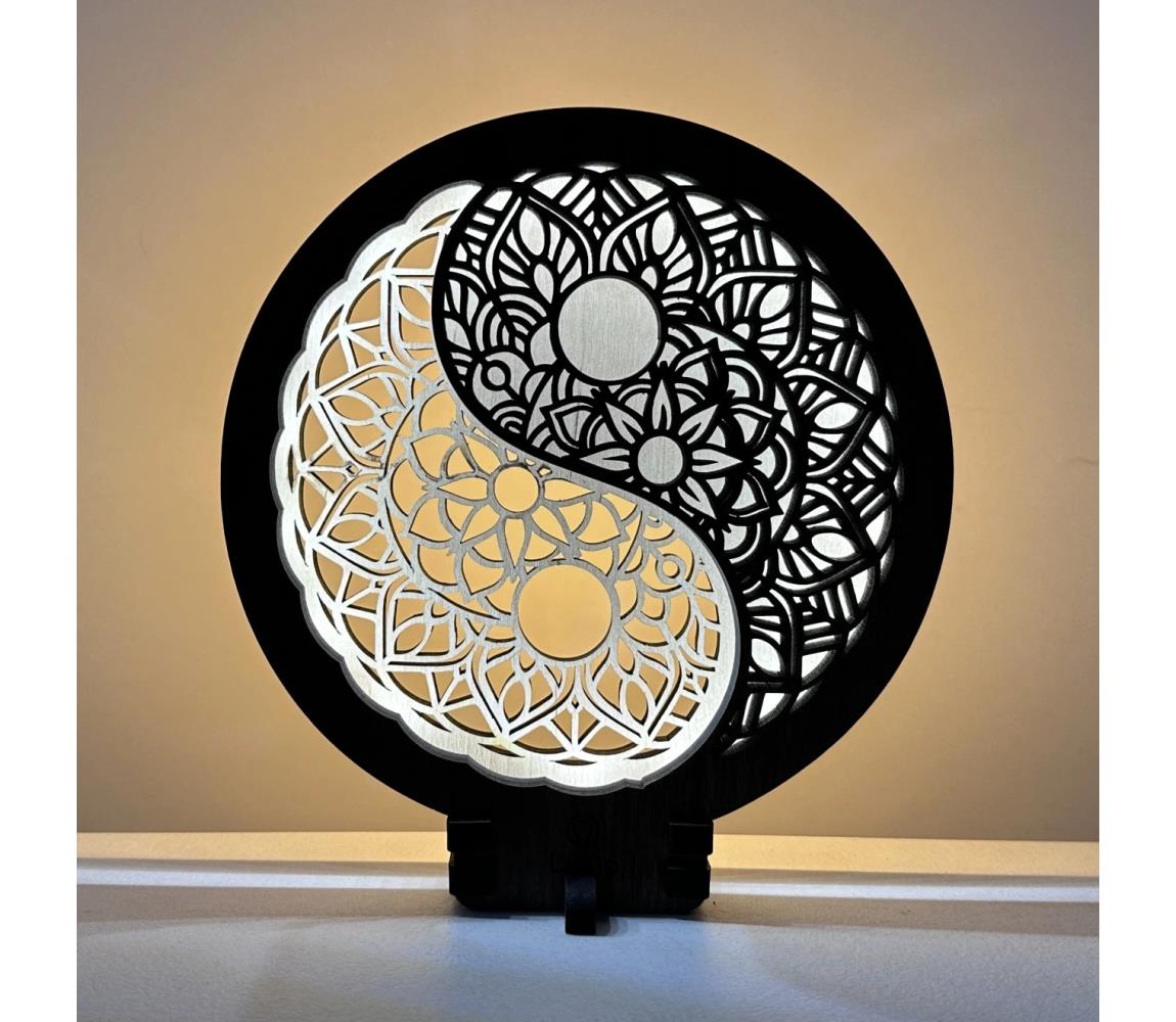 Li-Go 23607/O - LED Stmívatelná stolní dekorace LED/12W/230V 20x22 cm ořech 23607/O Hnědá