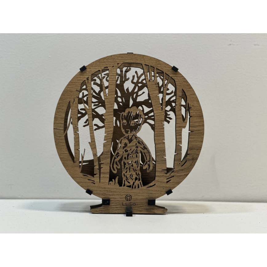 Li-Go 23613/DUB2 - LED Stmívatelná stolní dekorace LED/12W/230V 20x22 cm dub/Grut