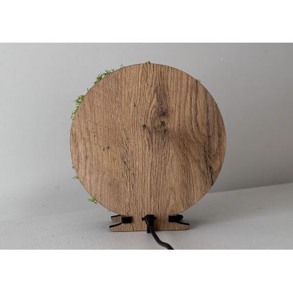 Li-Go 23622/DUB2 - LED Stmívatelná stolní dekorace LED/12W/230V 20x22 cm dub/Kříž v mechu