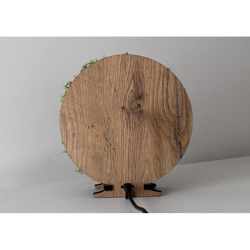 Li-Go 23622/DUB2 - LED Stmívatelná stolní dekorace LED/12W/230V 20x22 cm dub/Kříž v mechu