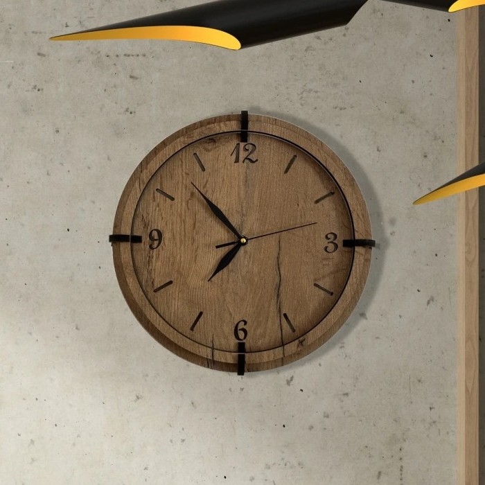 Li-Go 23628/DUB3 - Nástěnné hodiny LED/1xAA pr. 32 cm světlý dub/Kruh