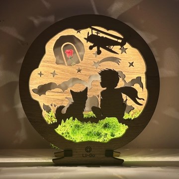 Li-Go 23634/DUB2 - LED Stmívatelná stolní dekorace LED/12W/230V 20x22 cm dub/Malý princ