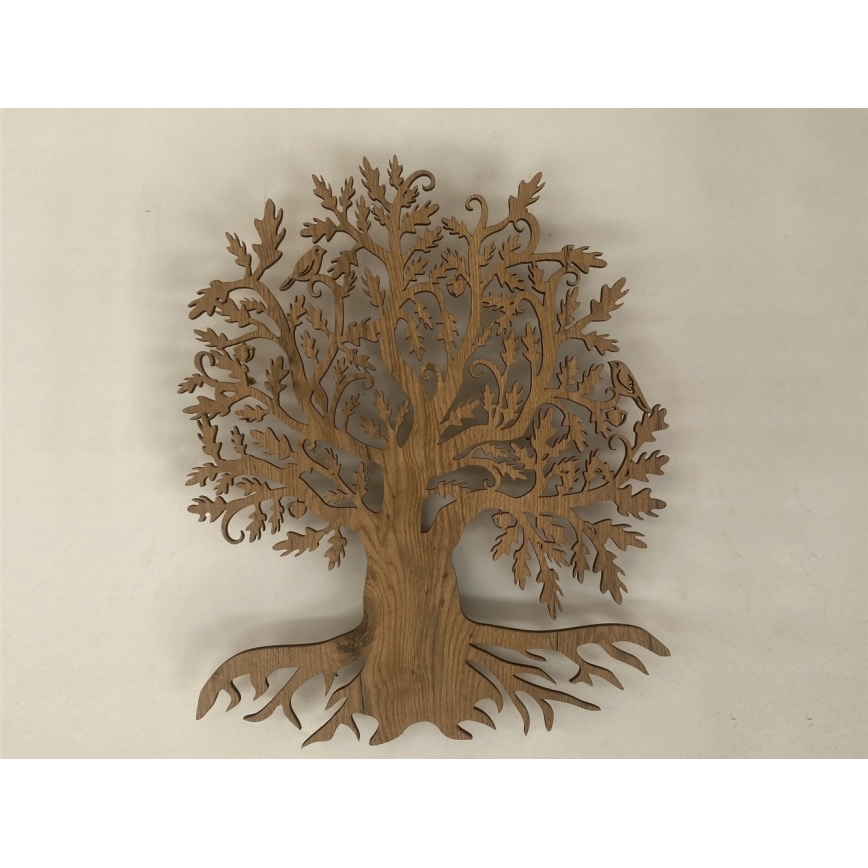 Li-Go 23673/DUB2 - LED Stmívatelná nástěnná dekorace LED/10W/5V 20000 mAh 45x55 cm dub + dálkové ovládání