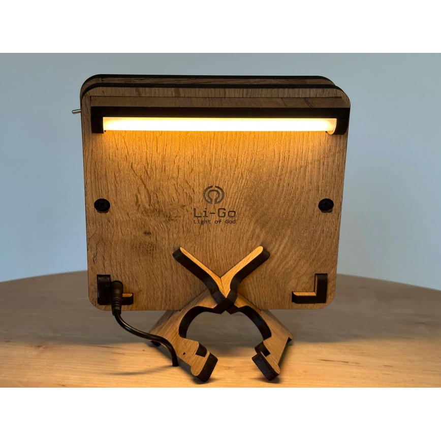 Li-Go 4070/DUB2 - LED Stolní dekorace LED/12W/230V 19x19 cm dub/Kůň