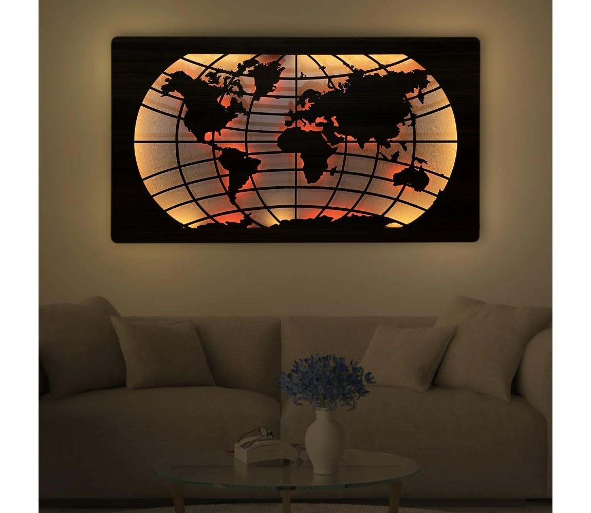 Li-Go 4709/DUB2 - LED RGBW Nástěnná dekorace LED/24W/230V 125x74 cm dub + DO 4709/DUB2