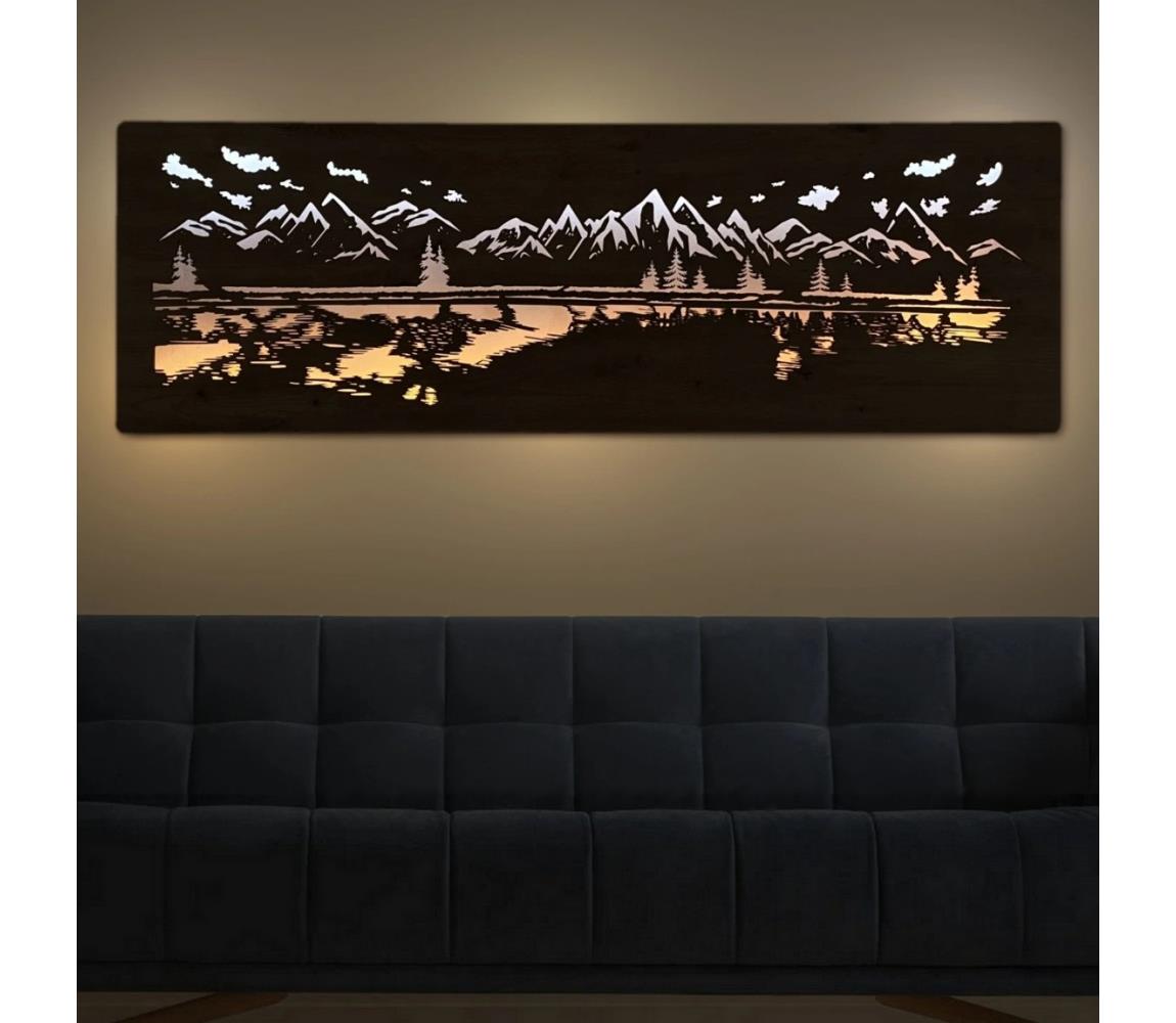 Li-Go 4778/A/4 - LED Nástěnná dekorace LED/10W/5V 30000 mAh 120x40 cm dub 4778/A/4