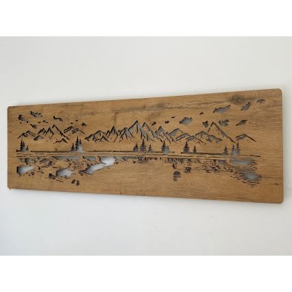 Li-Go 4778/A/4 - LED Stmívatelná nástěnná dekorace LED/10W/5V 30000 mAh 120x40 cm dub/Jezero